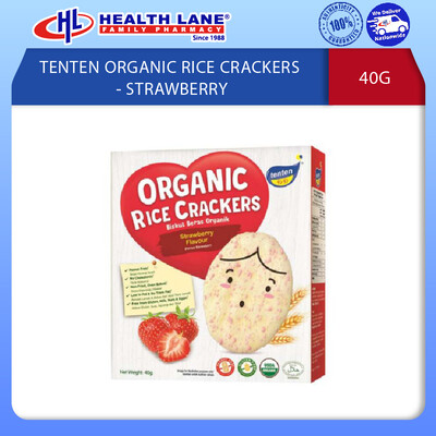 TENTEN ORGANIC RICE CRACKERS - STRAWBERRY 40G